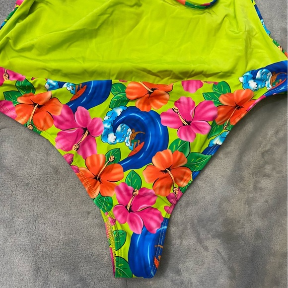 Frankie's Bikinis Floral One Piece Swimsuit - Pink and Blue - Picture 8 of 13